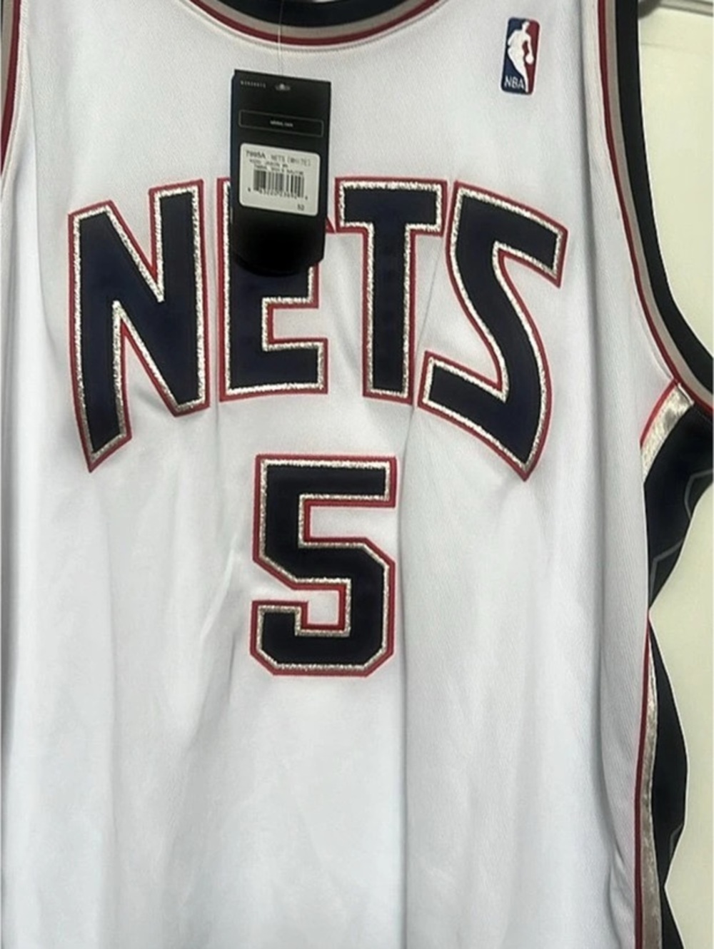 adidas Jason Kidd Nets jersey White & Black Jersey Size 52 NWT